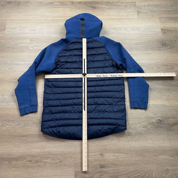 Nike Jacket Mens Medium Blue Tech Fleece Puffer Goose Down Hooded Zip - Picture 13 of 16